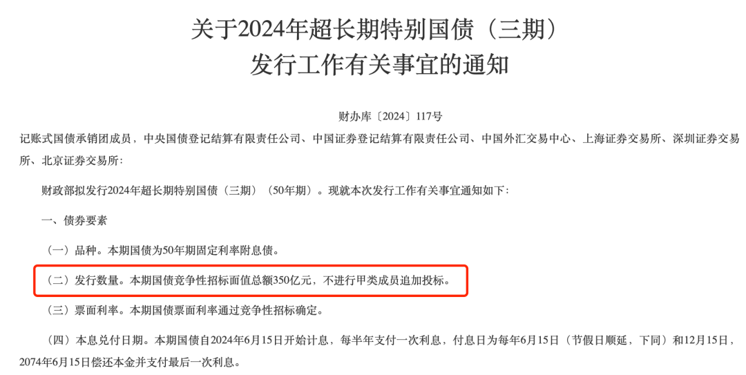 50年期特别国债利率定了！